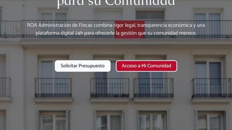 Web de ROA Administración de Fincas