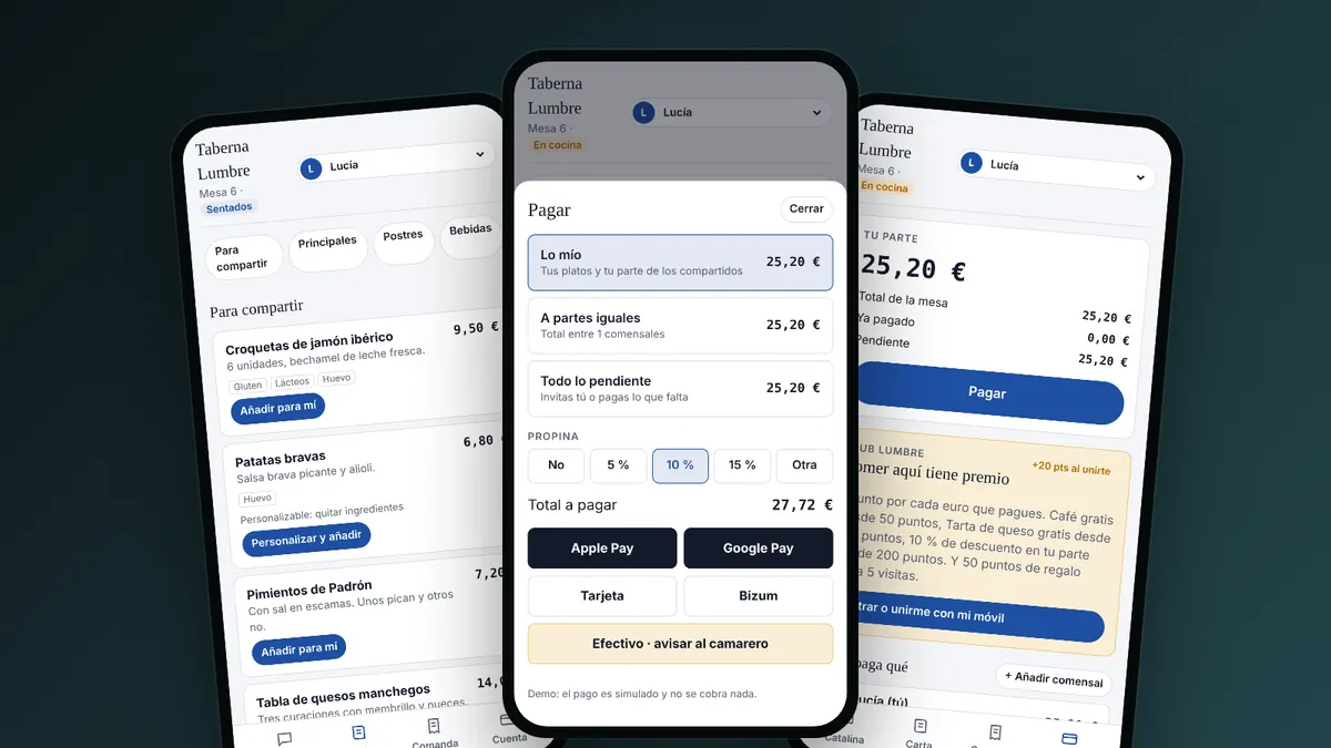 App QR Rest: carta, pago con propina y cuenta en el móvil
